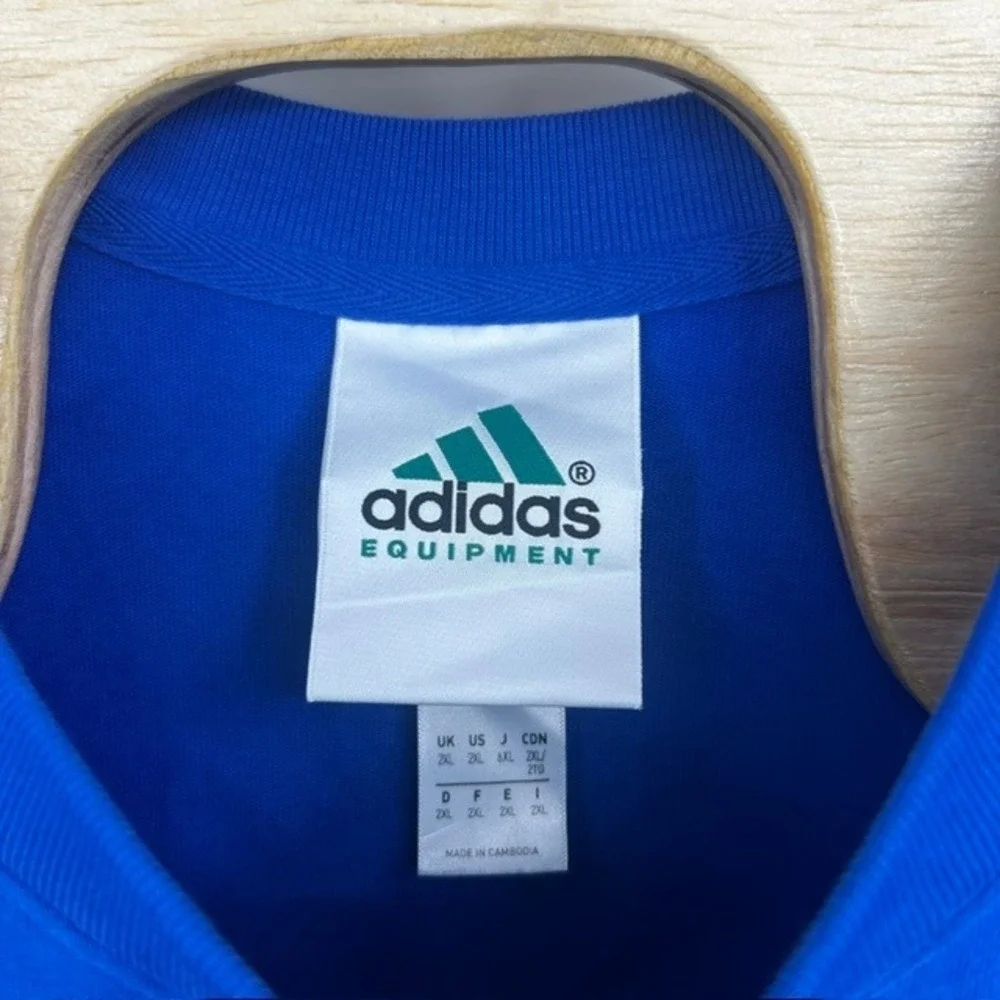 Viintage Adidas Equipment Men's Royal Blue Graphic Blueprint T-Shirt Size 2XL
